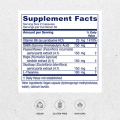 Close-up of GABA Ease label on bottle