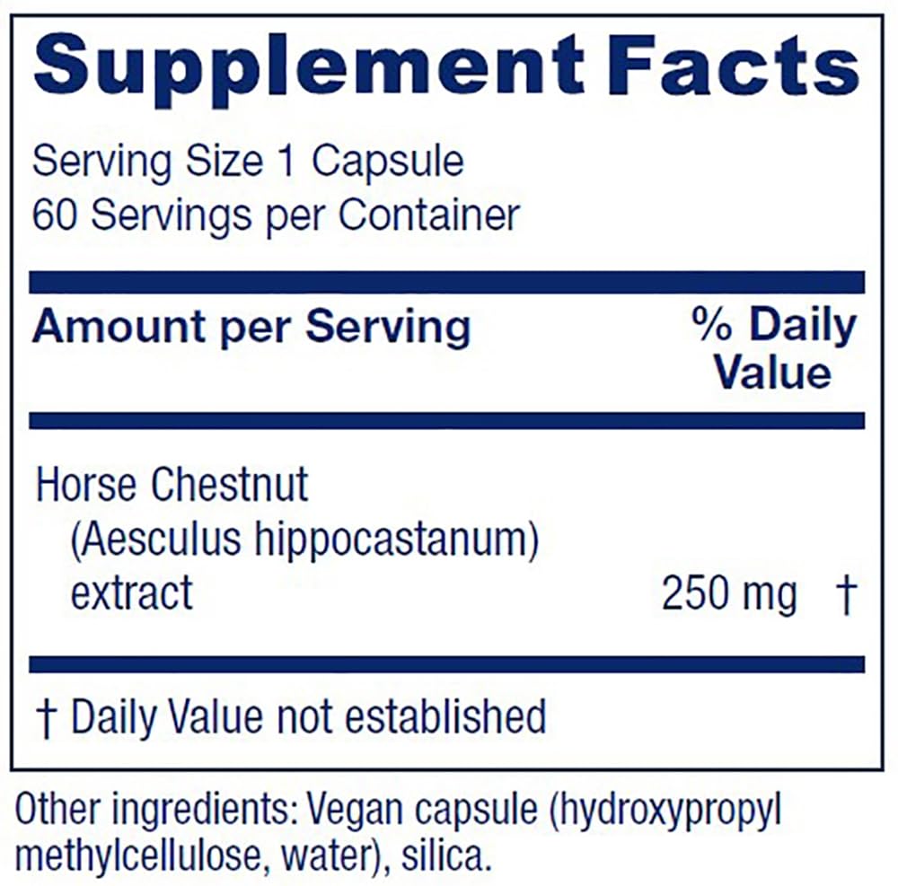 Capsule containing standardized Horse Chestnut extract with 20% aescin