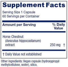 Capsule containing standardized Horse Chestnut extract with 20% aescin
