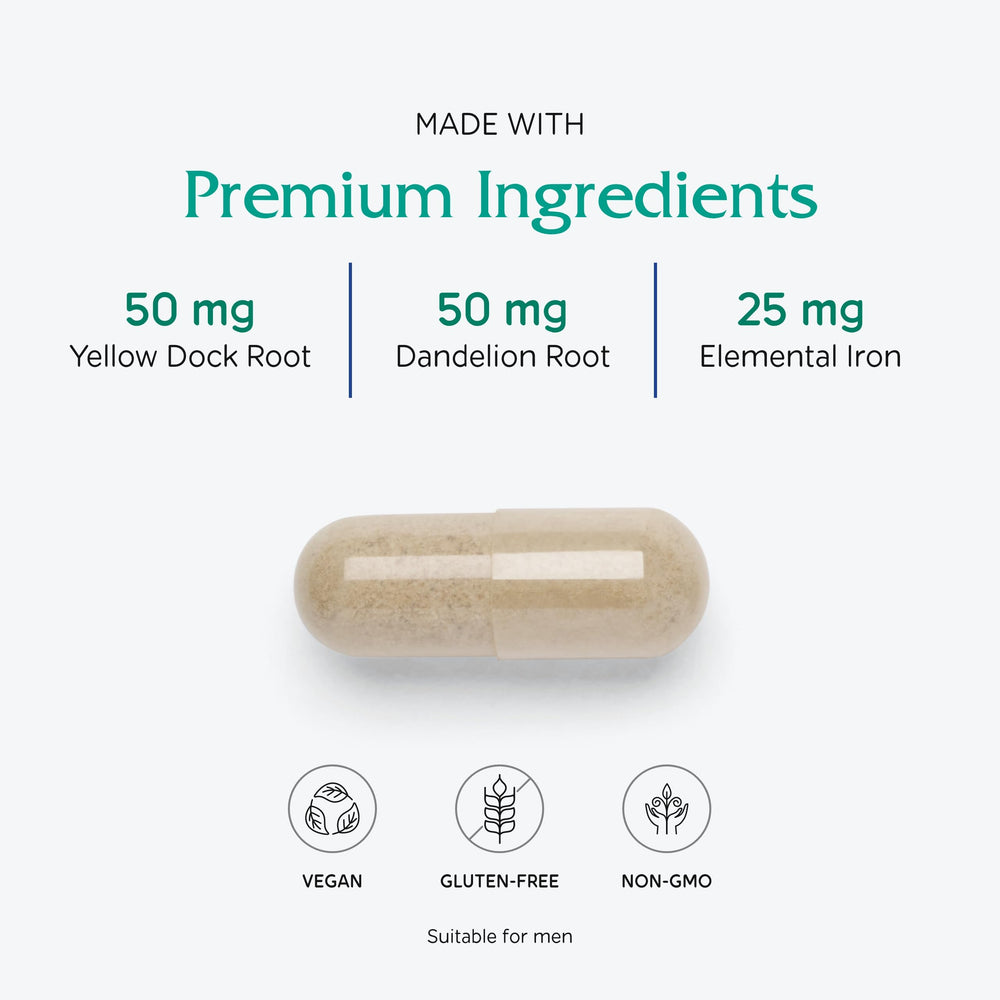 Supplement facts for Iron Extra
