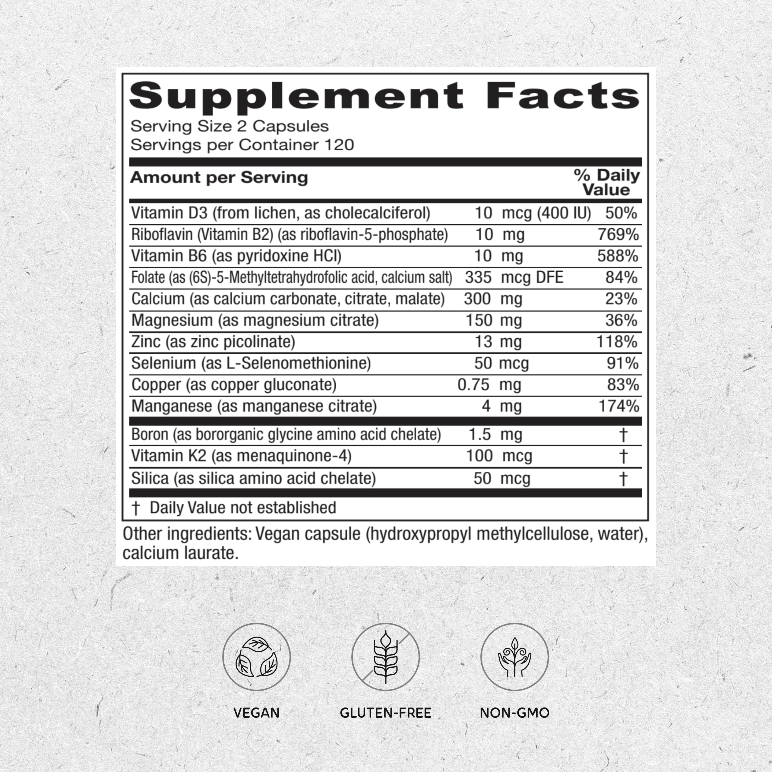 Illustration showing bone health and density for OsteoBlend