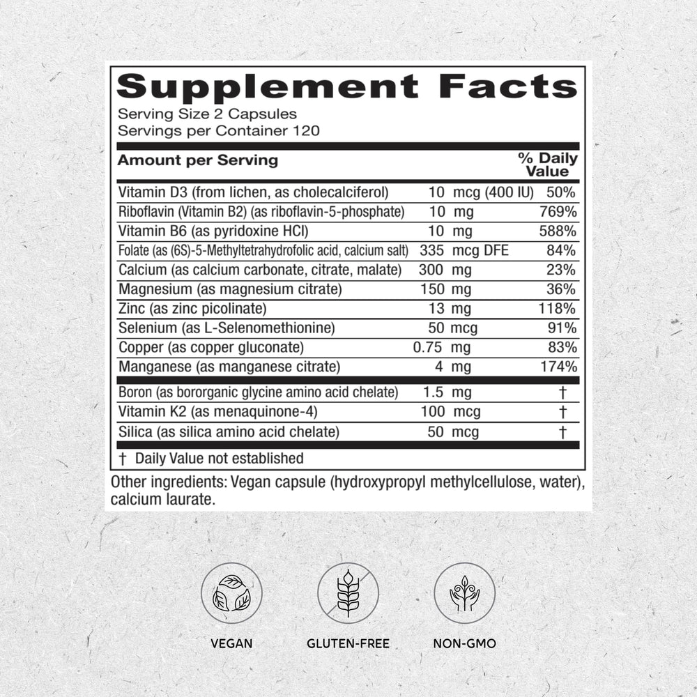 Illustration showing bone health and density for OsteoBlend