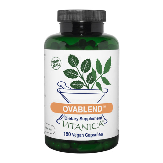 Vitanica OvaBlend bottle with 180 vegan capsules