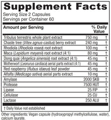 Motherwort, Dong quai, Maca root and Alfalfa in the blend