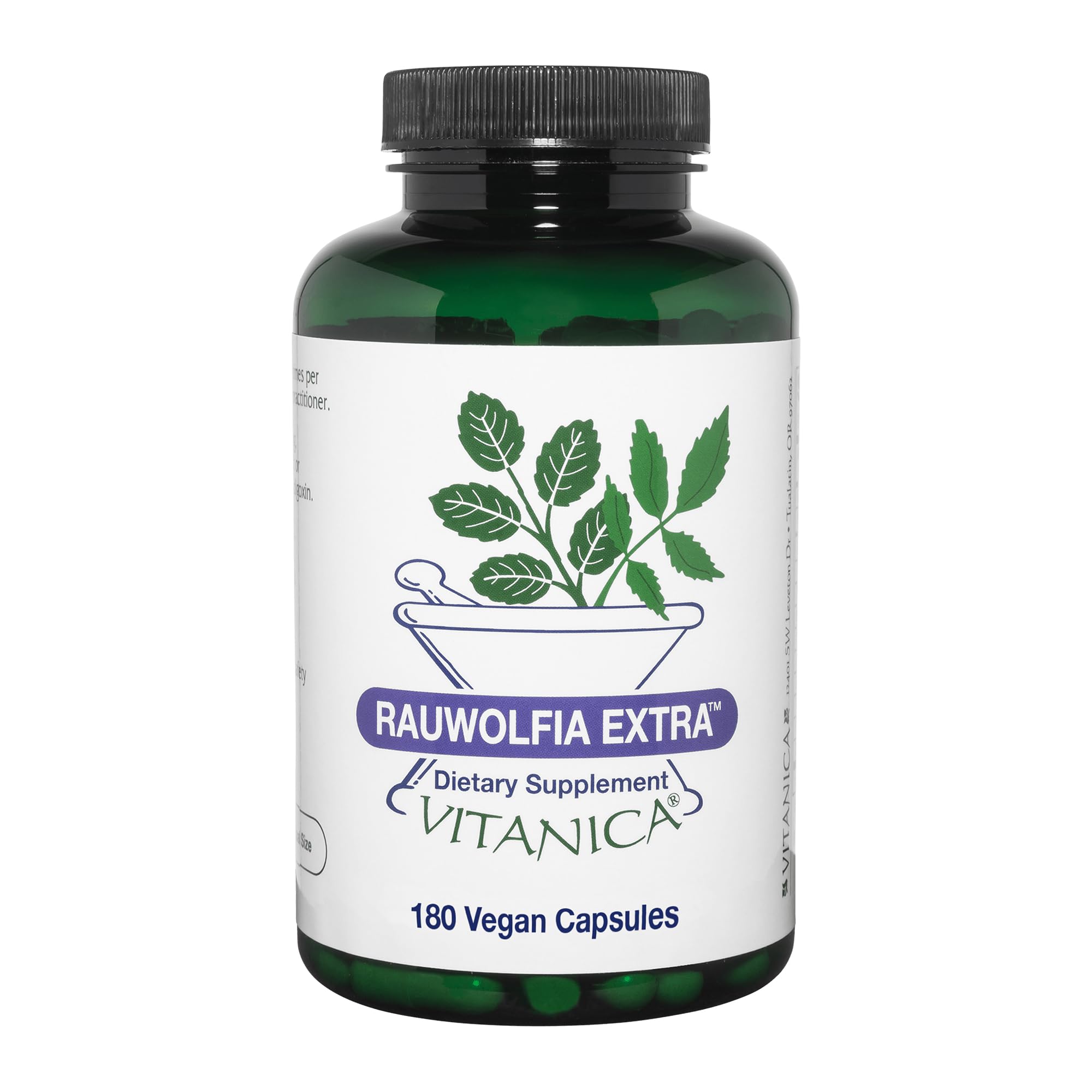 Vitanica Rauwolfia Extra bottle label for cardiovascular support