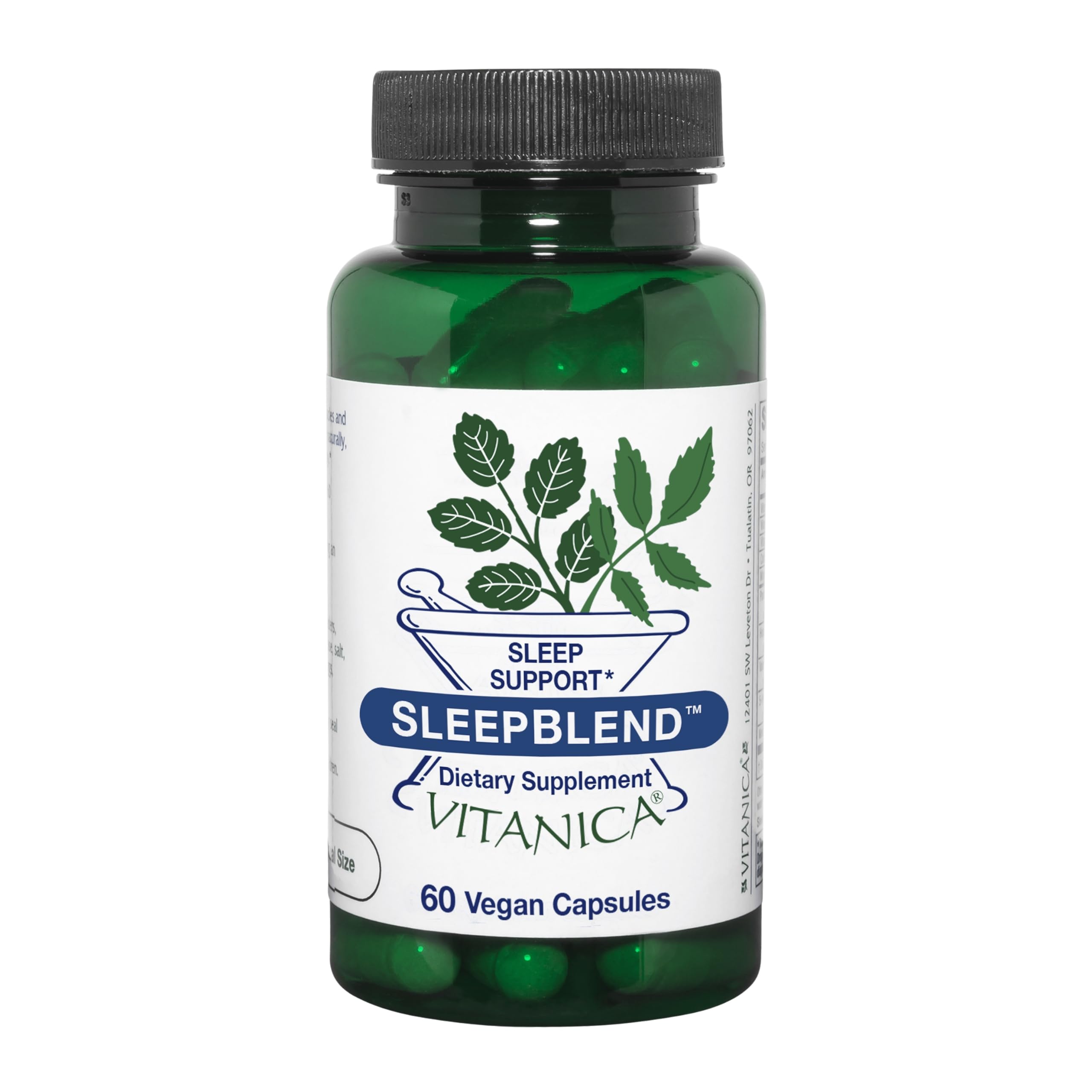 Vitanica Sleepblend bottle on a white background