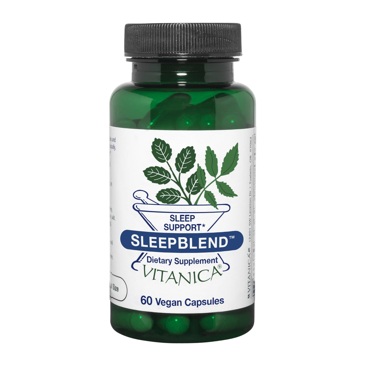 Vitanica Sleepblend bottle on a white background