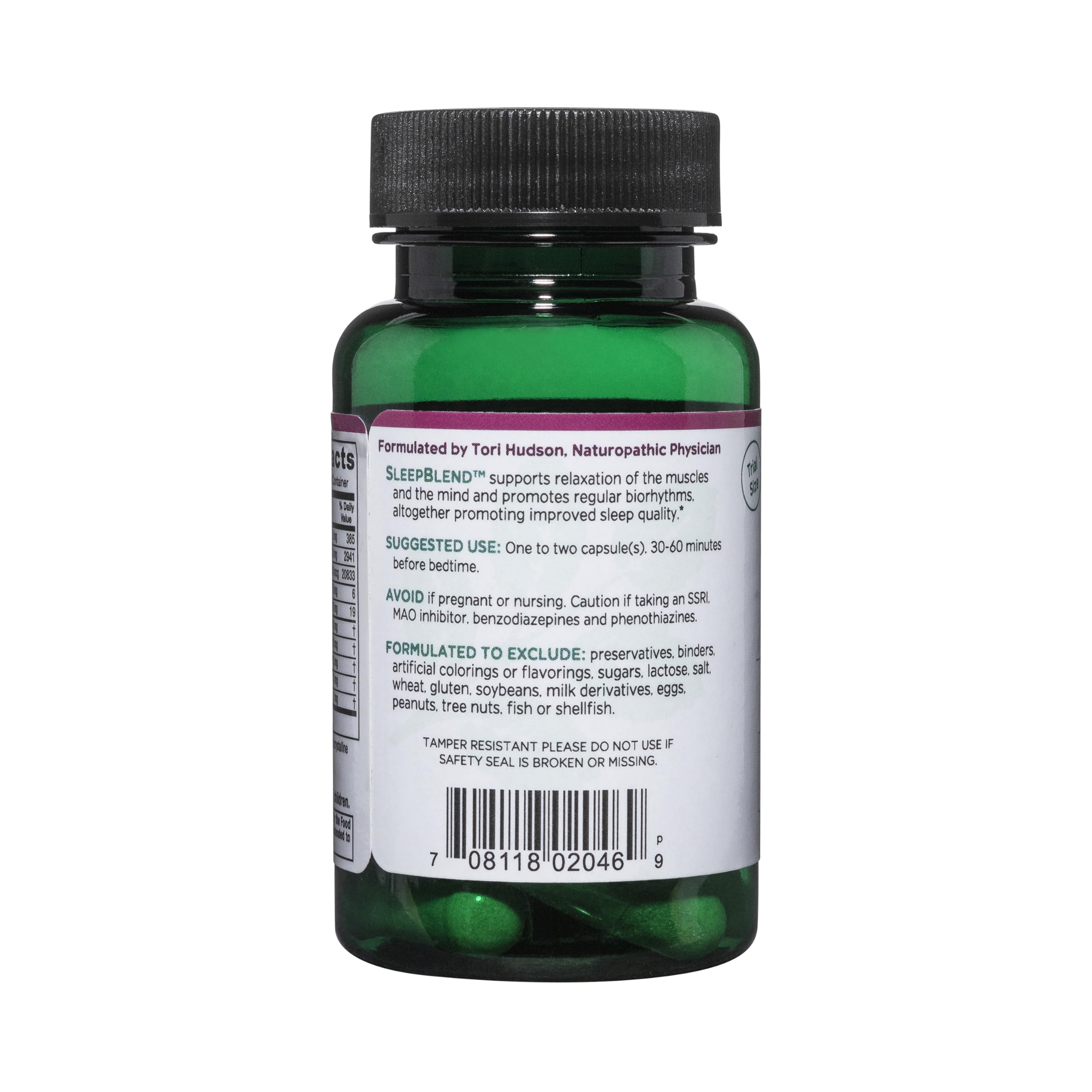 Herbal sleep support ingredients: vitamin B2, B12, calcium and magnesium