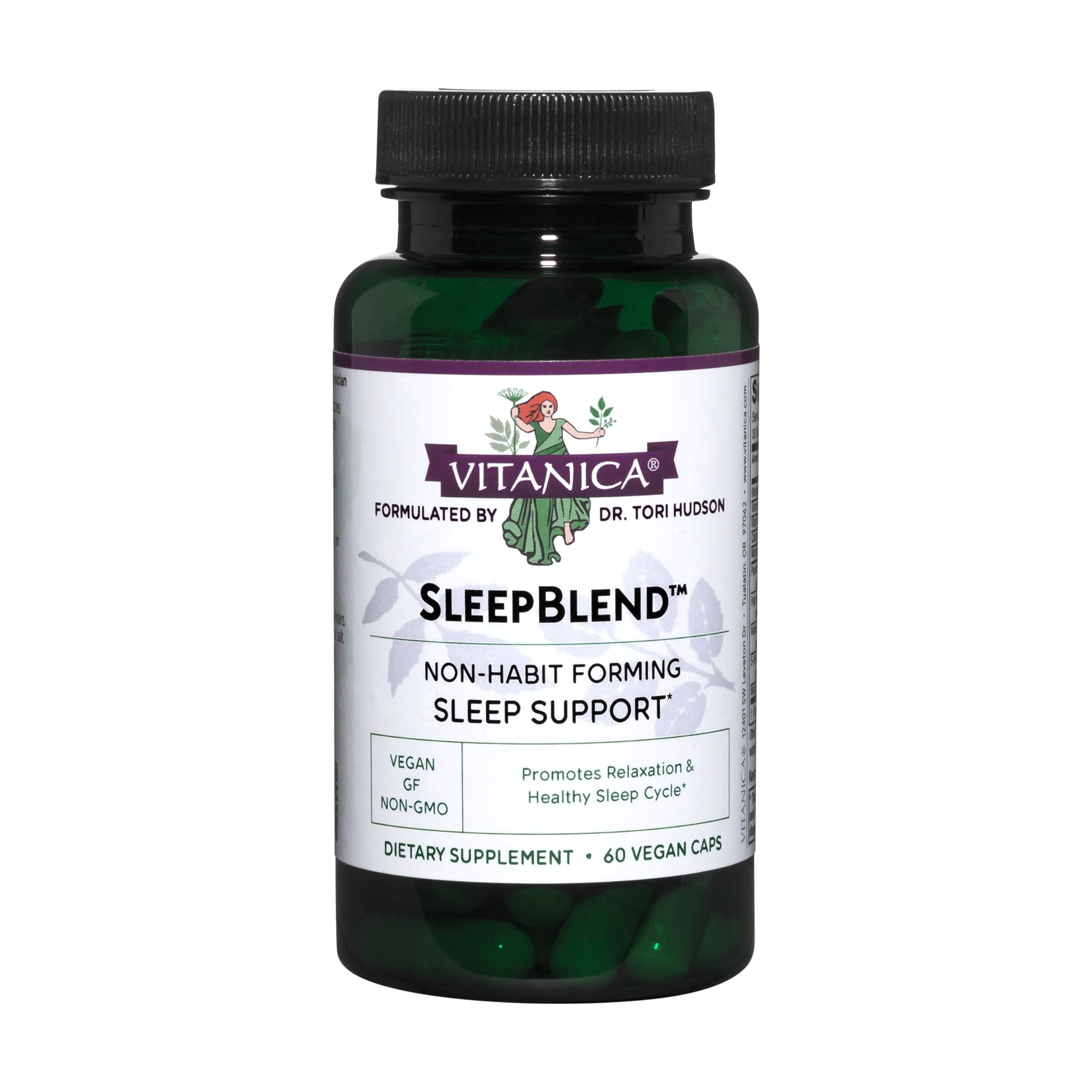 Vitanica Sleepblend bottle with 60 capsules - front view