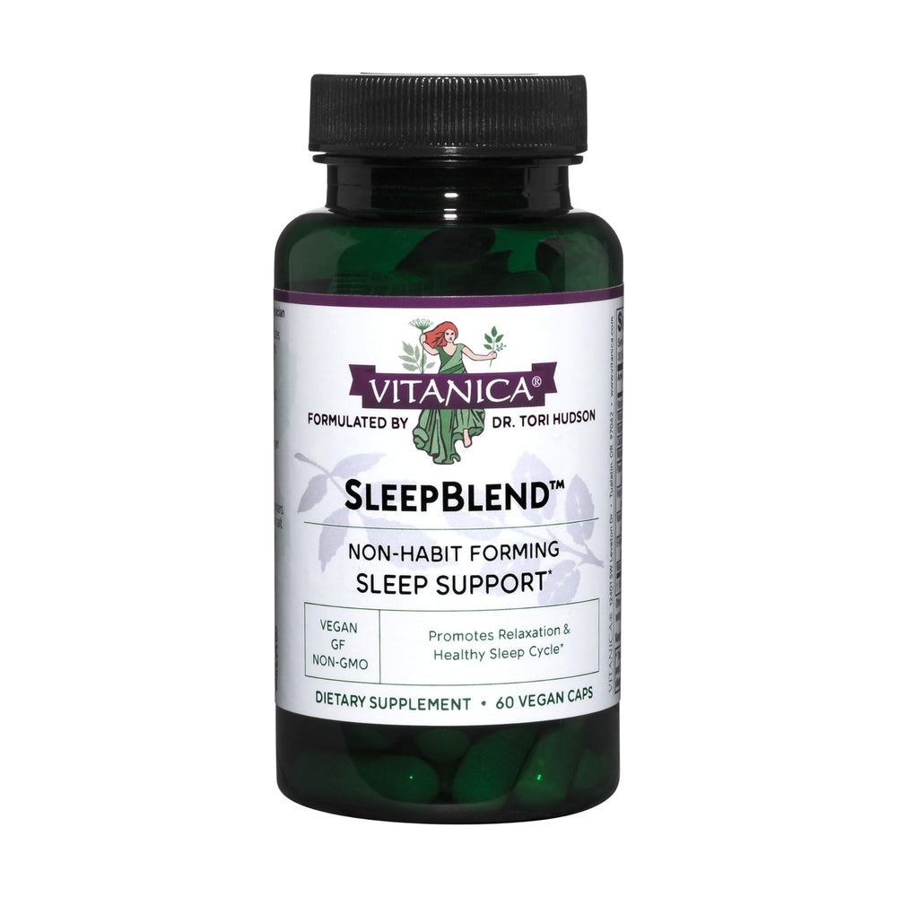 Vitanica Sleepblend bottle with 60 capsules - front view