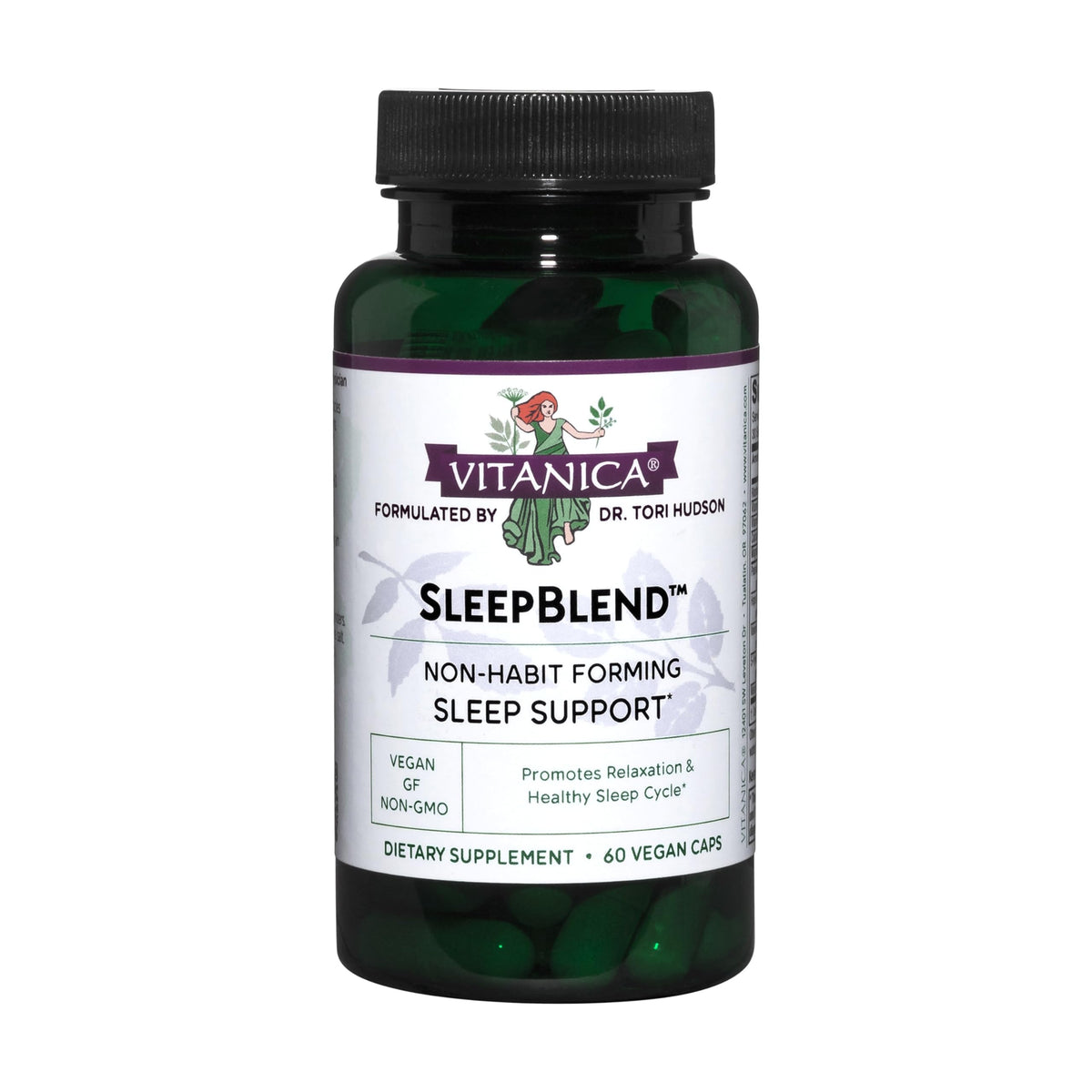 Vitanica Sleepblend bottle with 60 capsules - front view