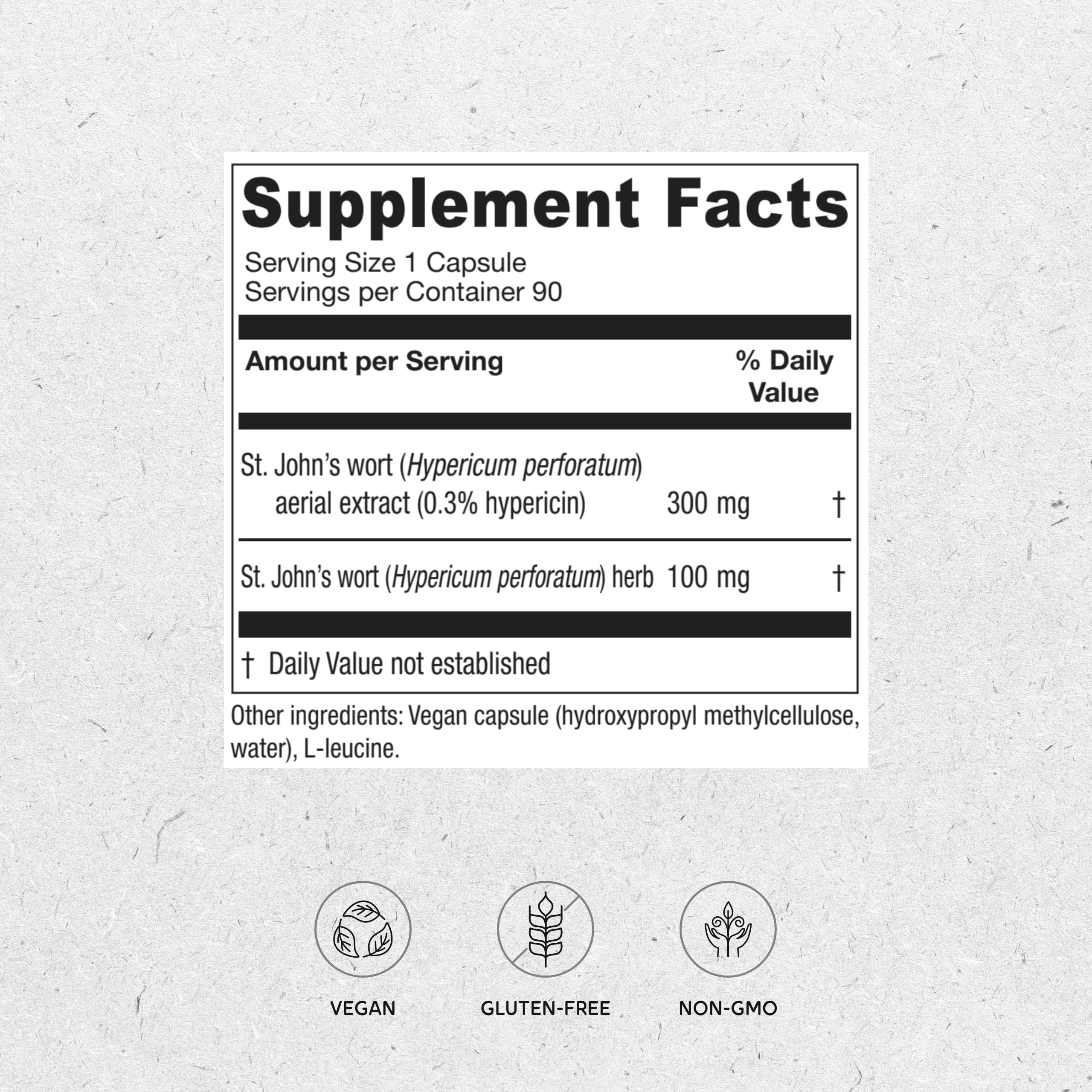 Capsule close-up showing 300 mg extract dose