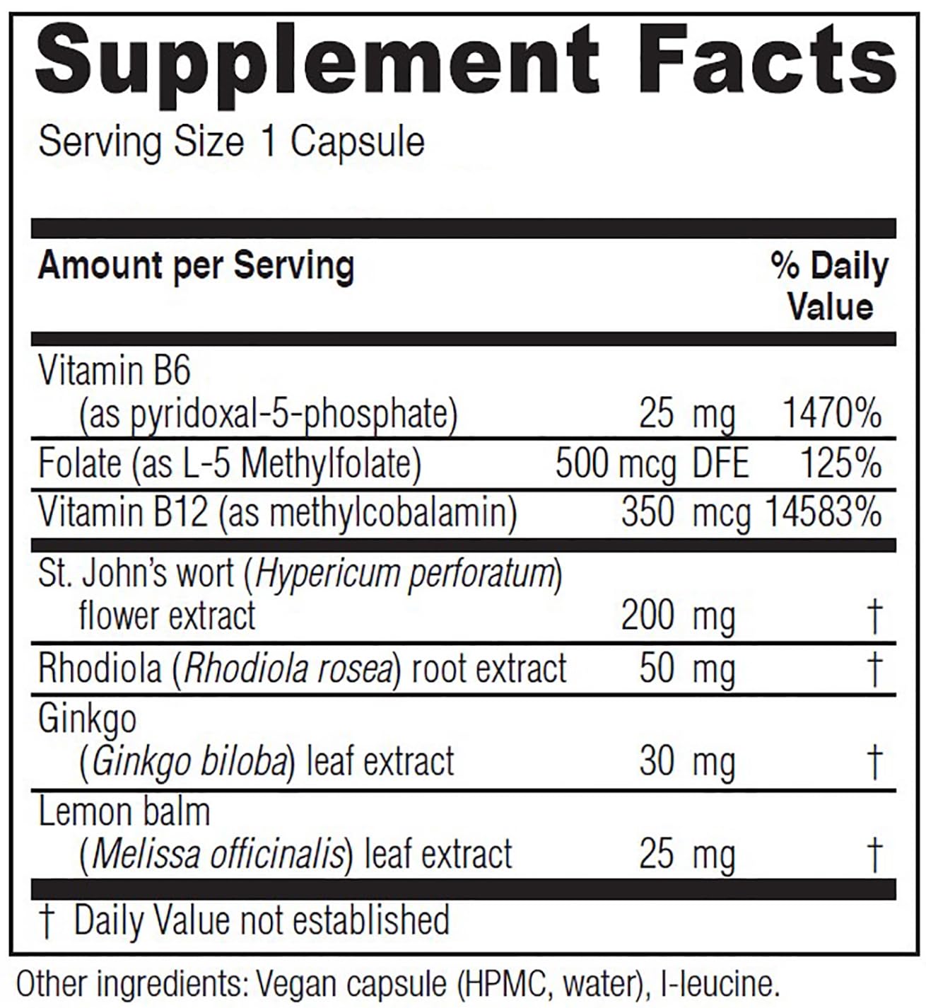 Vitanica Uplift bottle back label with ingredients