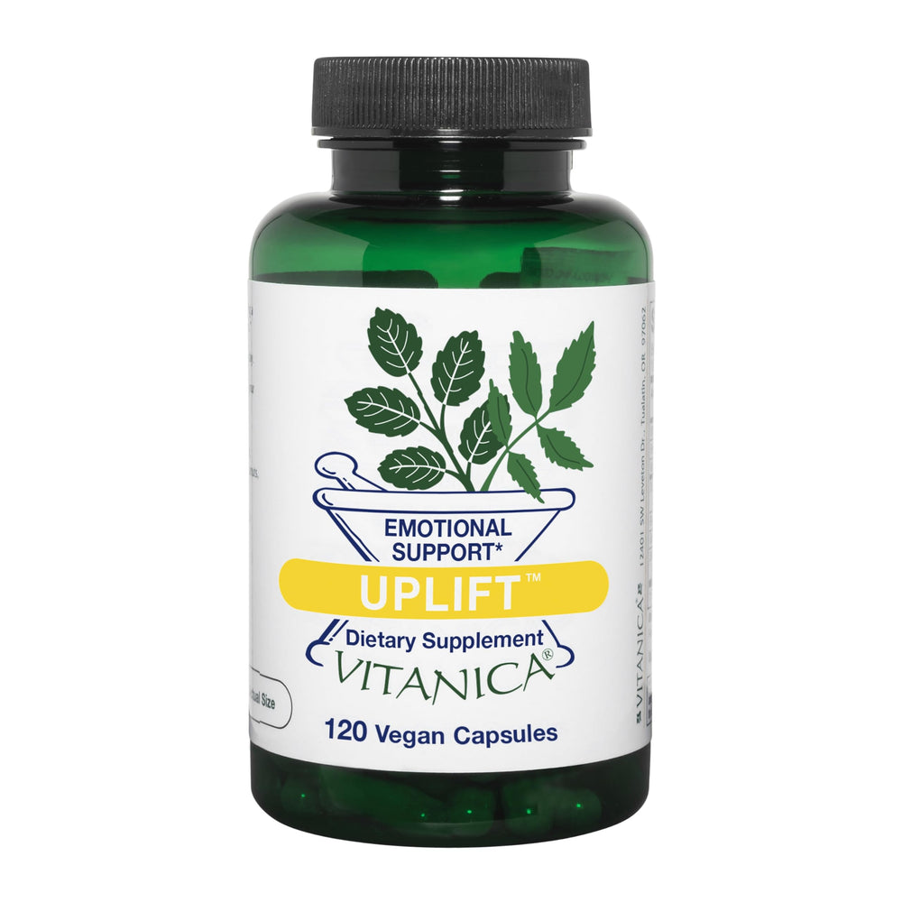 Vitanica Uplift mood and emotional support bottle label