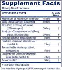 Close-up of VasoBlend bottle label highlighting vegan/vegetarian formula