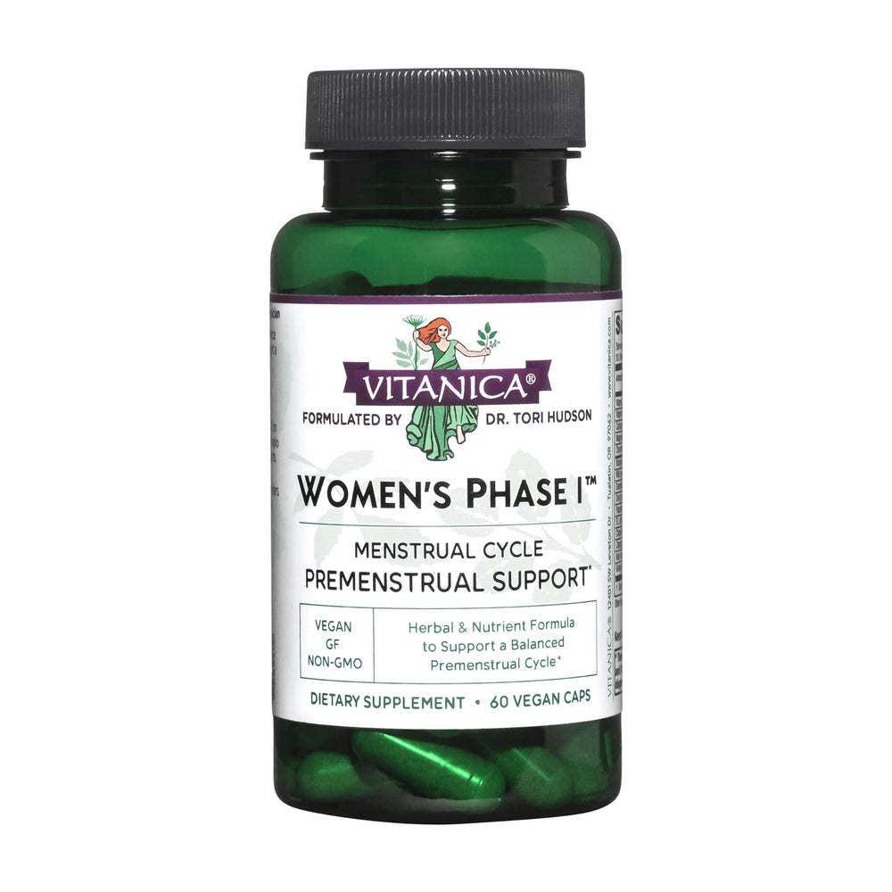 Vitanica Women's Phase I Premenstrual Support bottle label
