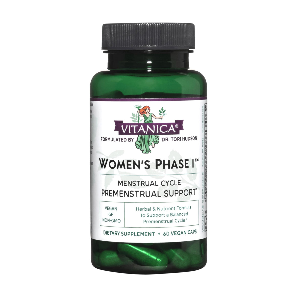 Vitanica Women's Phase I Premenstrual Support bottle label