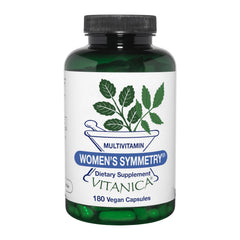 Front view of Vitanica Women's Symmetry 180-capsule bottle