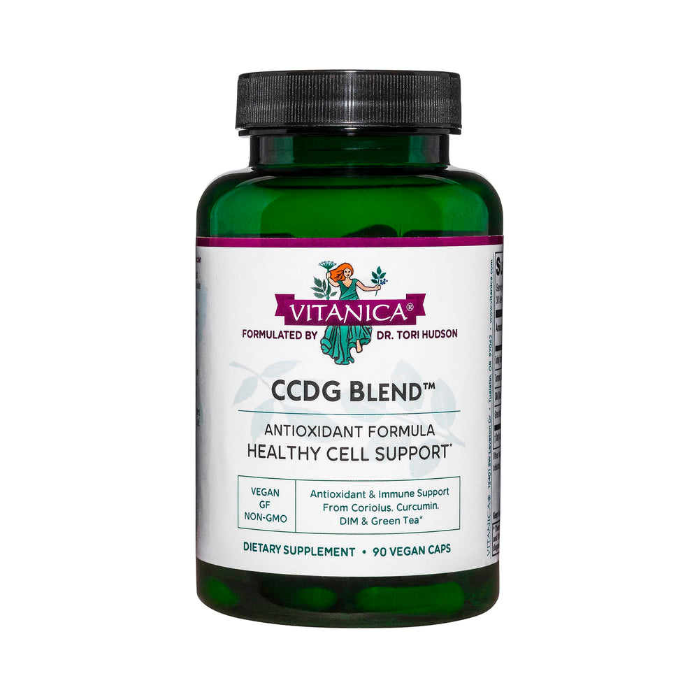 Vitanica CCDG Blend immune support bottle on white background