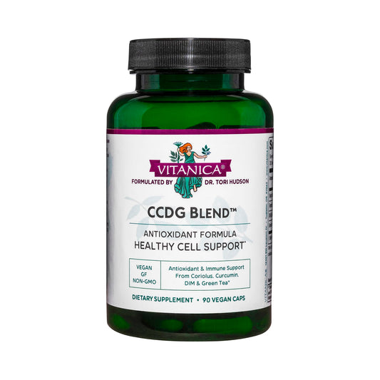 Vitanica CCDG Blend immune support bottle on white background