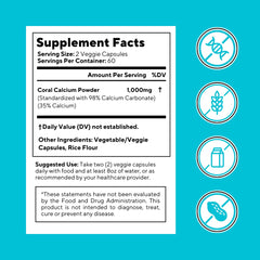 Non-GMO and gluten-free Vitapia Coral Calcium packaging label