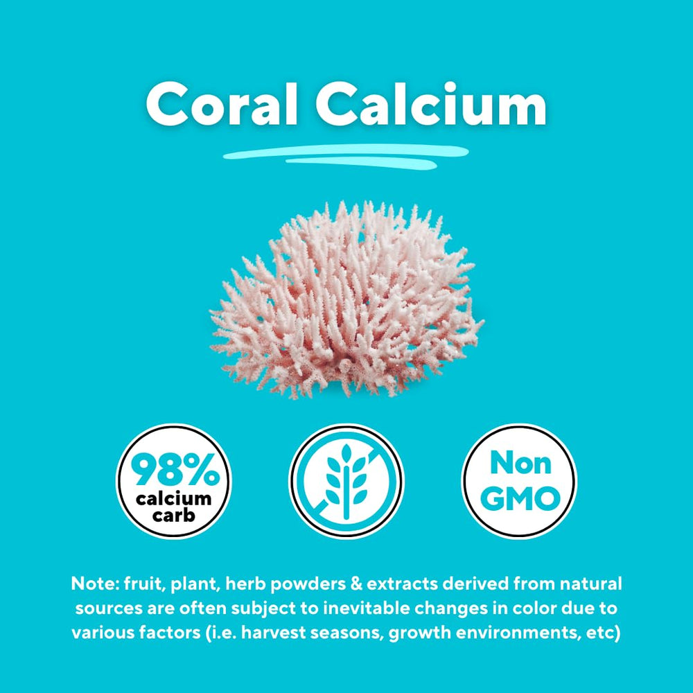 Sustainably sourced coral calcium powder illustration