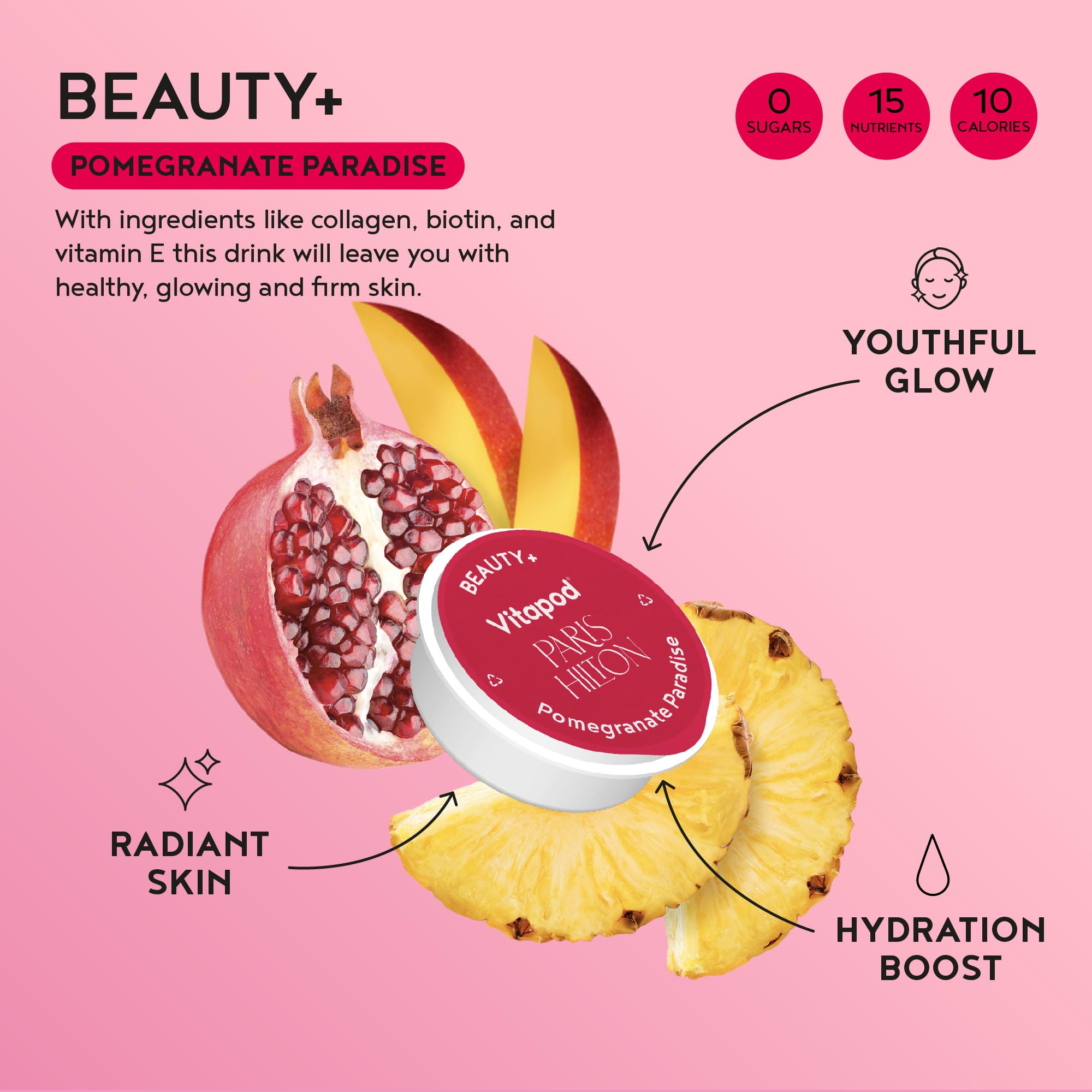Close-up of Beauty+ Pomegranate Paradise pods