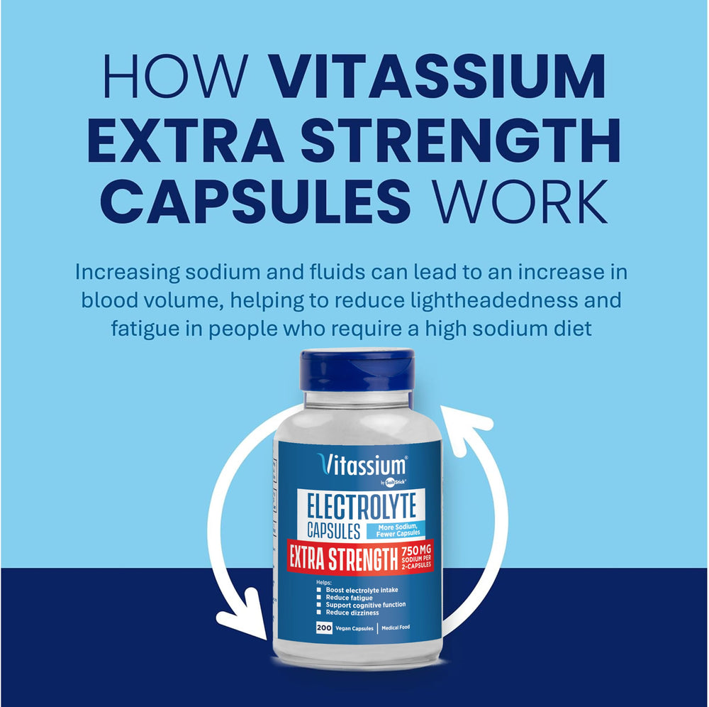 Unflavored Vitassium electrolyte capsules – 200-count