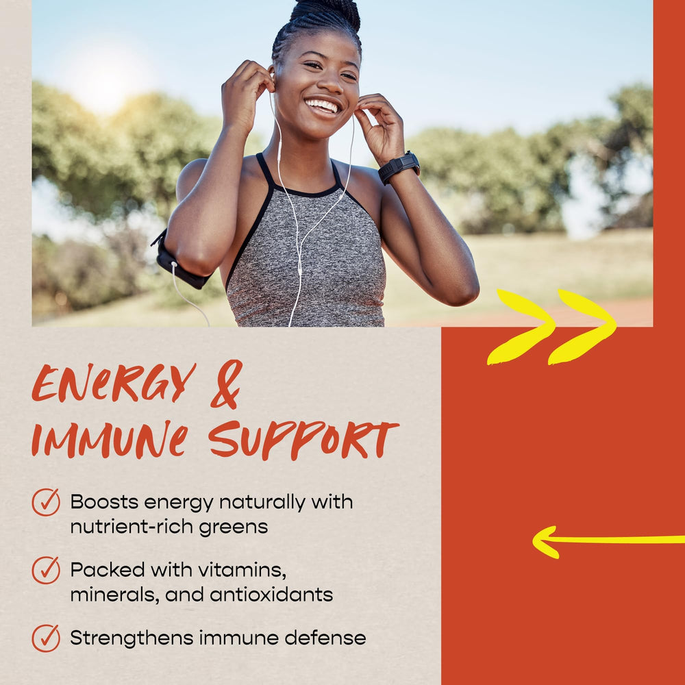 Natural energy boost concept with organic greens