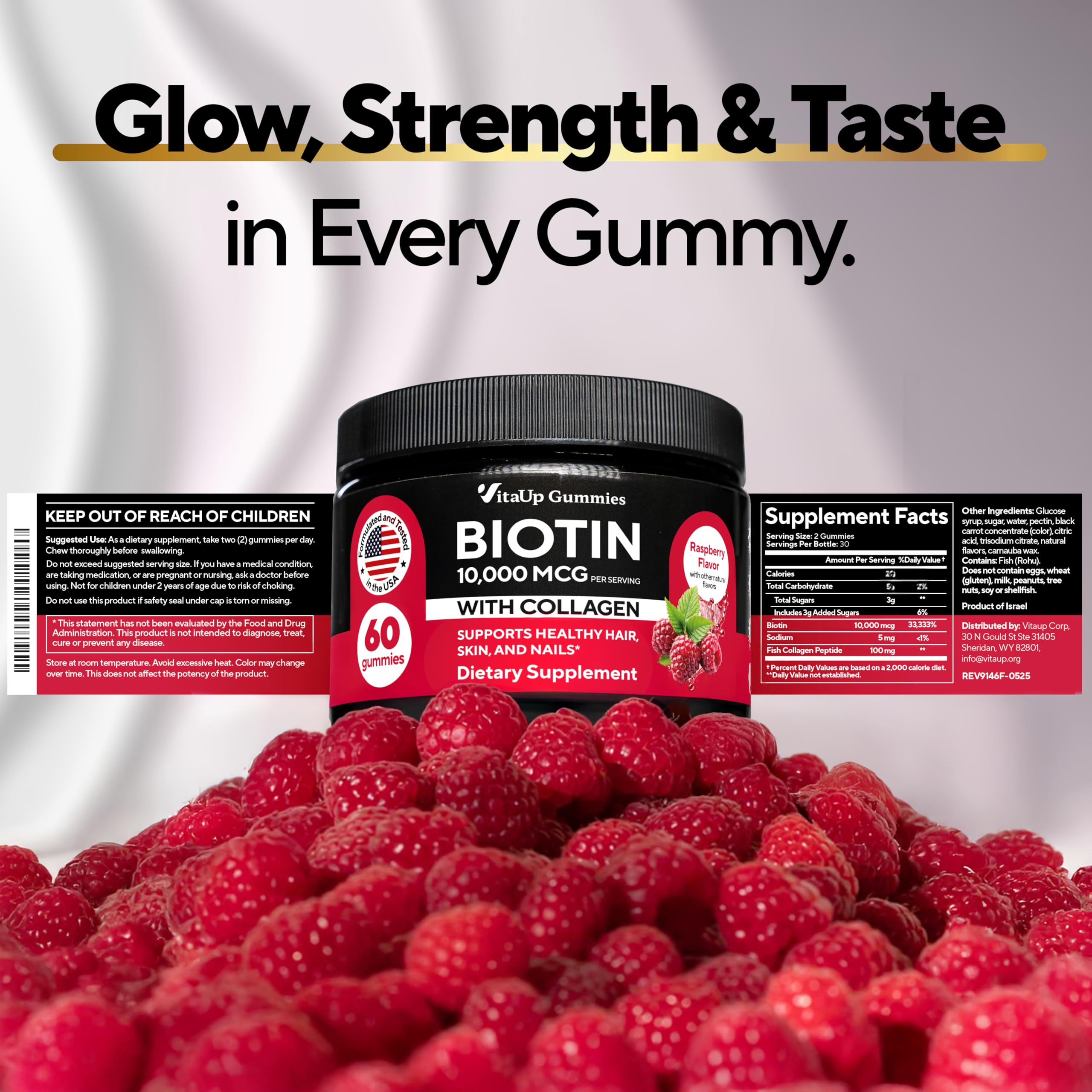 Natural ingredients in VitaUp Biotin Gummies