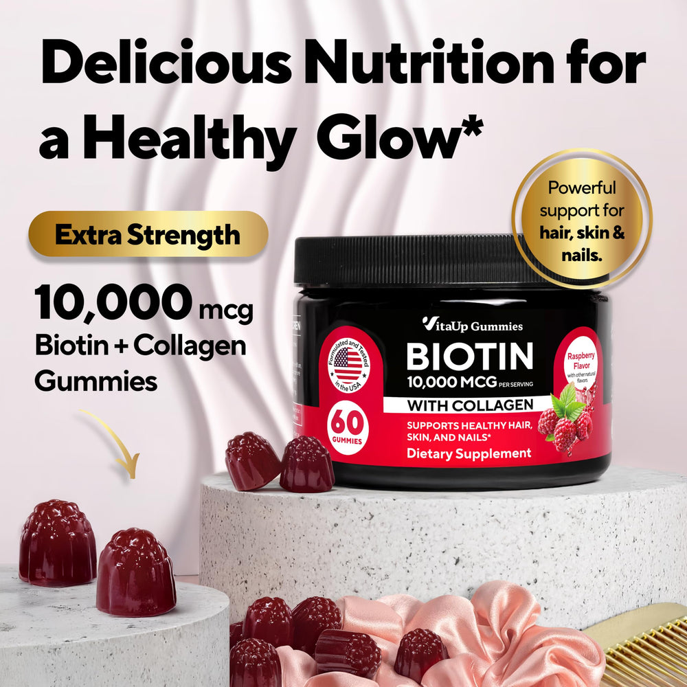 VitaUp Biotin Gummies raspberry flavor