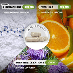 Close-up of VitaUp glutathione capsules