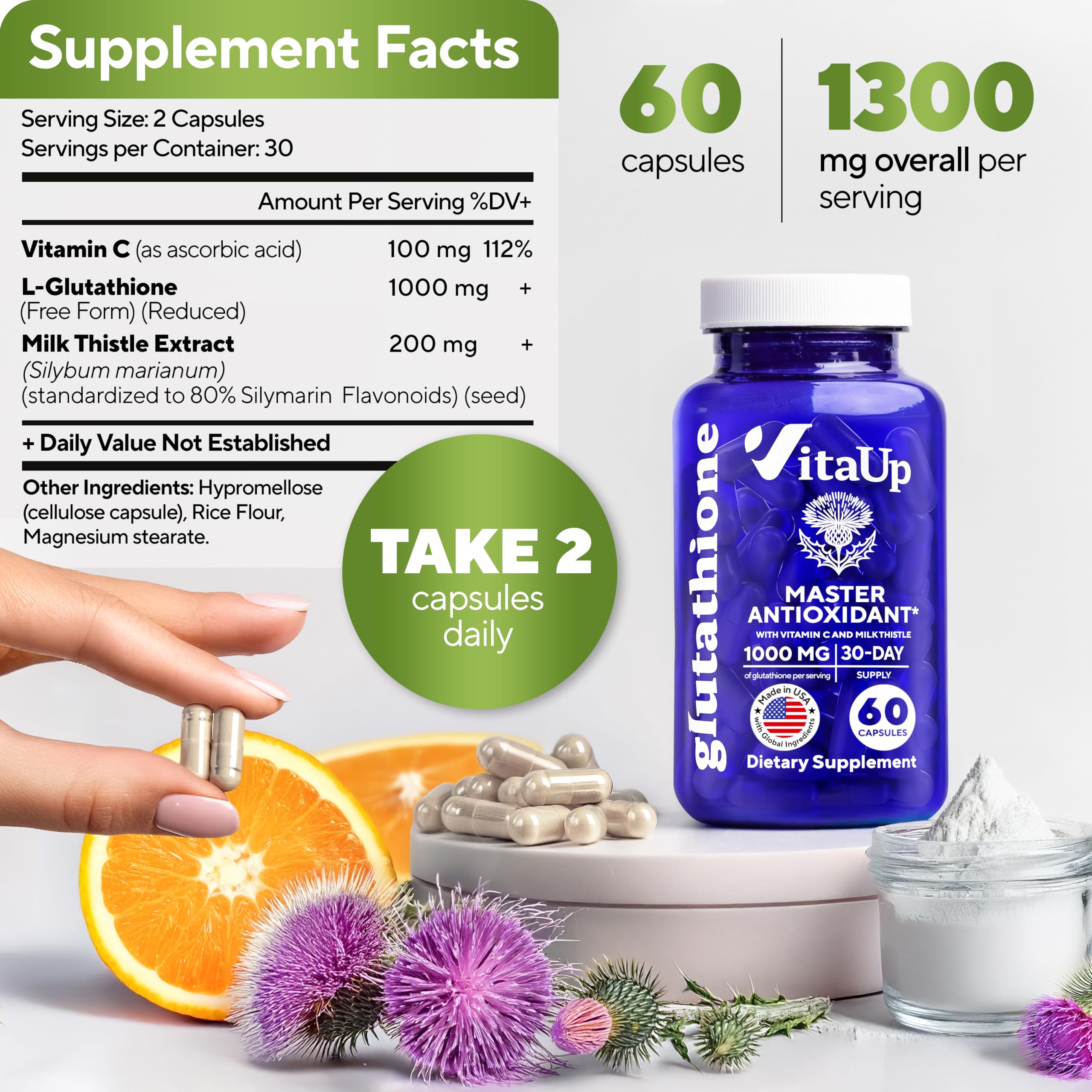 Vitamin C and milk thistle ingredients image
