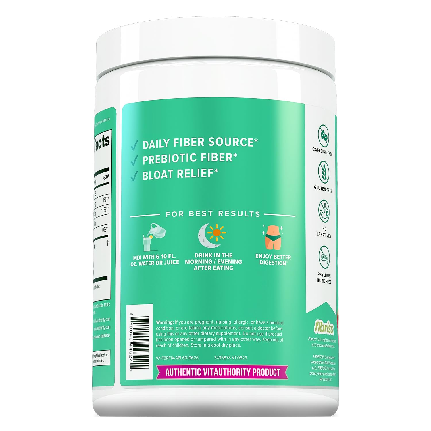 Vitauthority scoop beside tub illustrating serving size accuracy and convenience