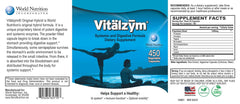 Ingredients list including Serrapeptase, Protease, Papain, Bromelain, Amylase, Lipase