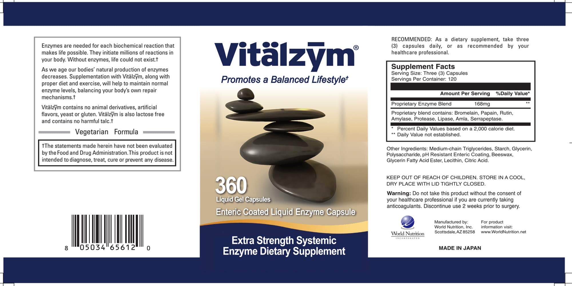 Enteric-coated liquid gel capsules labeled VITÄLZYM