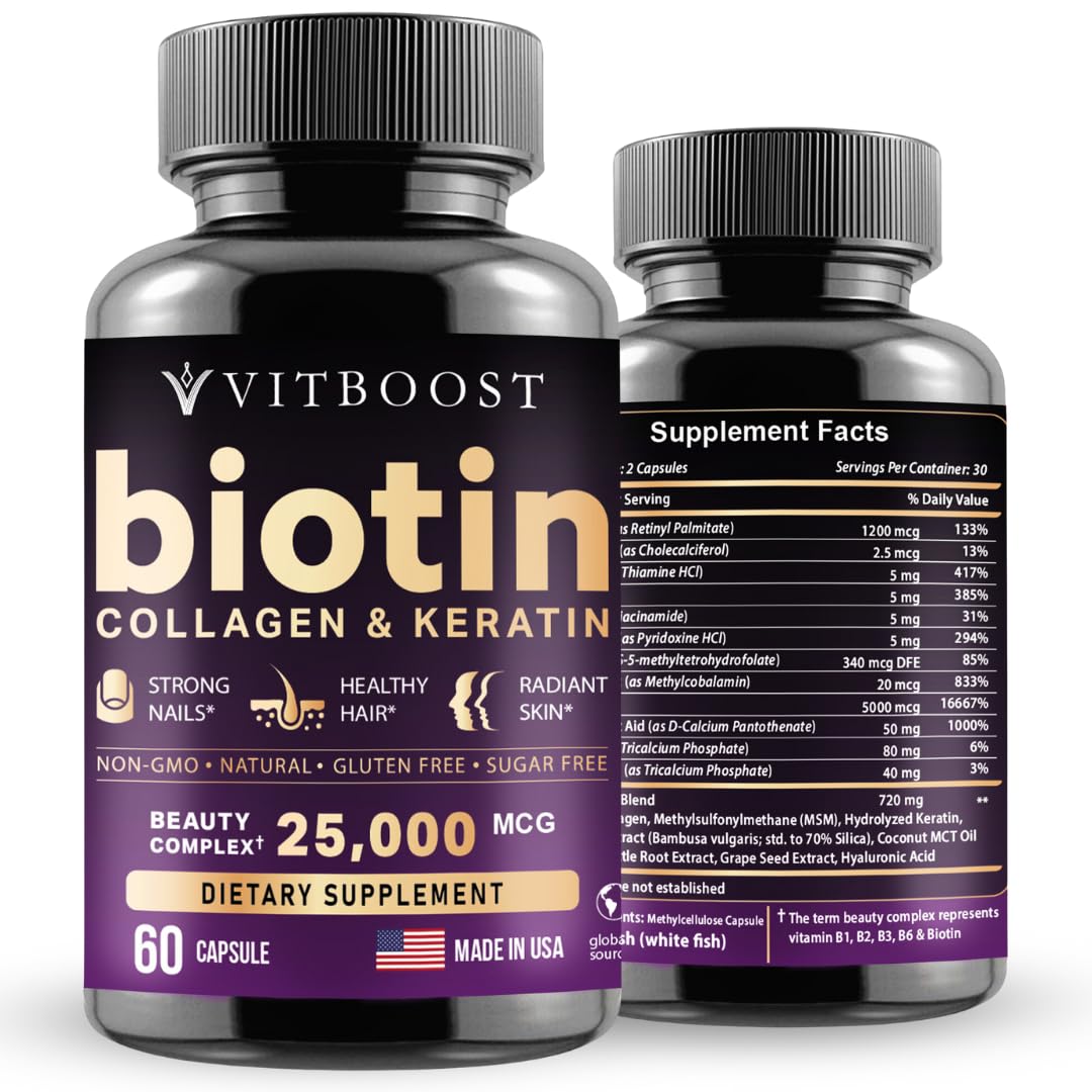 VITBOOST Biotin bottle with 60 capsules