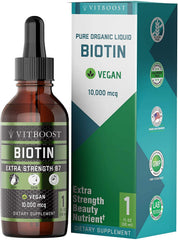 VITBOOST Biotin Liquid Drops 10000mcg Berry flavor bottle with 60 servings
