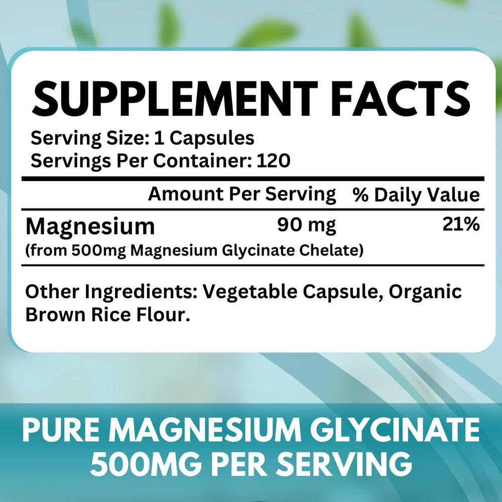 Close-up of VitBoost Magnesium Glycinate 500mg capsules