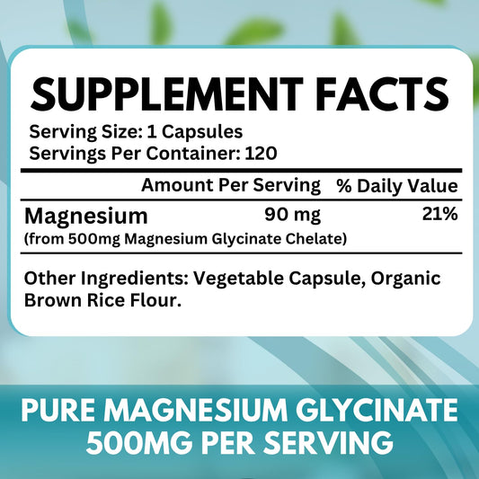 Close-up of VitBoost Magnesium Glycinate 500mg capsules