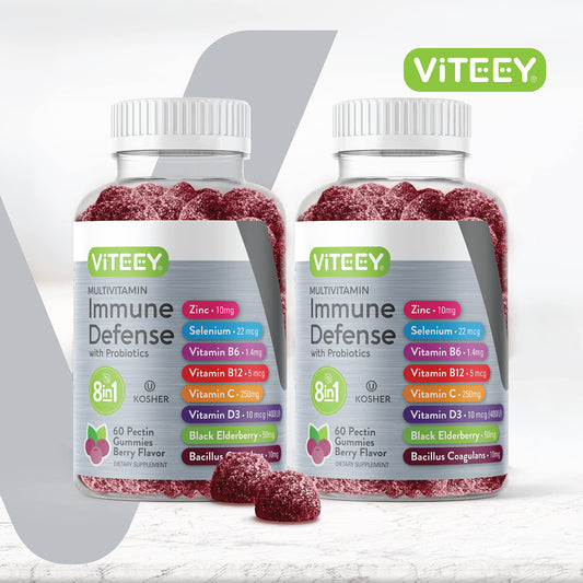 Berry-flavored chewable gummies close-up