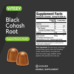 Close-up of raspberry-flavored Viteey Black Cohosh Gummies