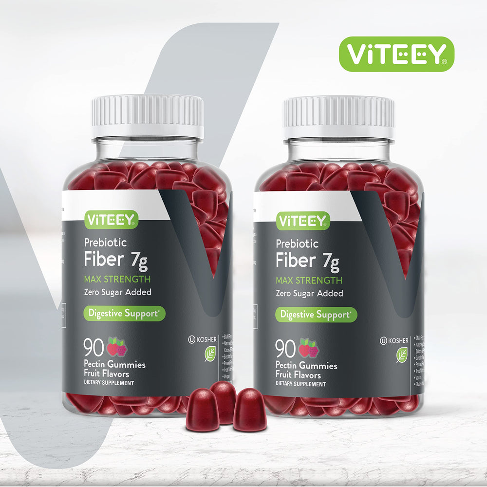 Viteey fruit flavor gummies close-up for easy daily intake.