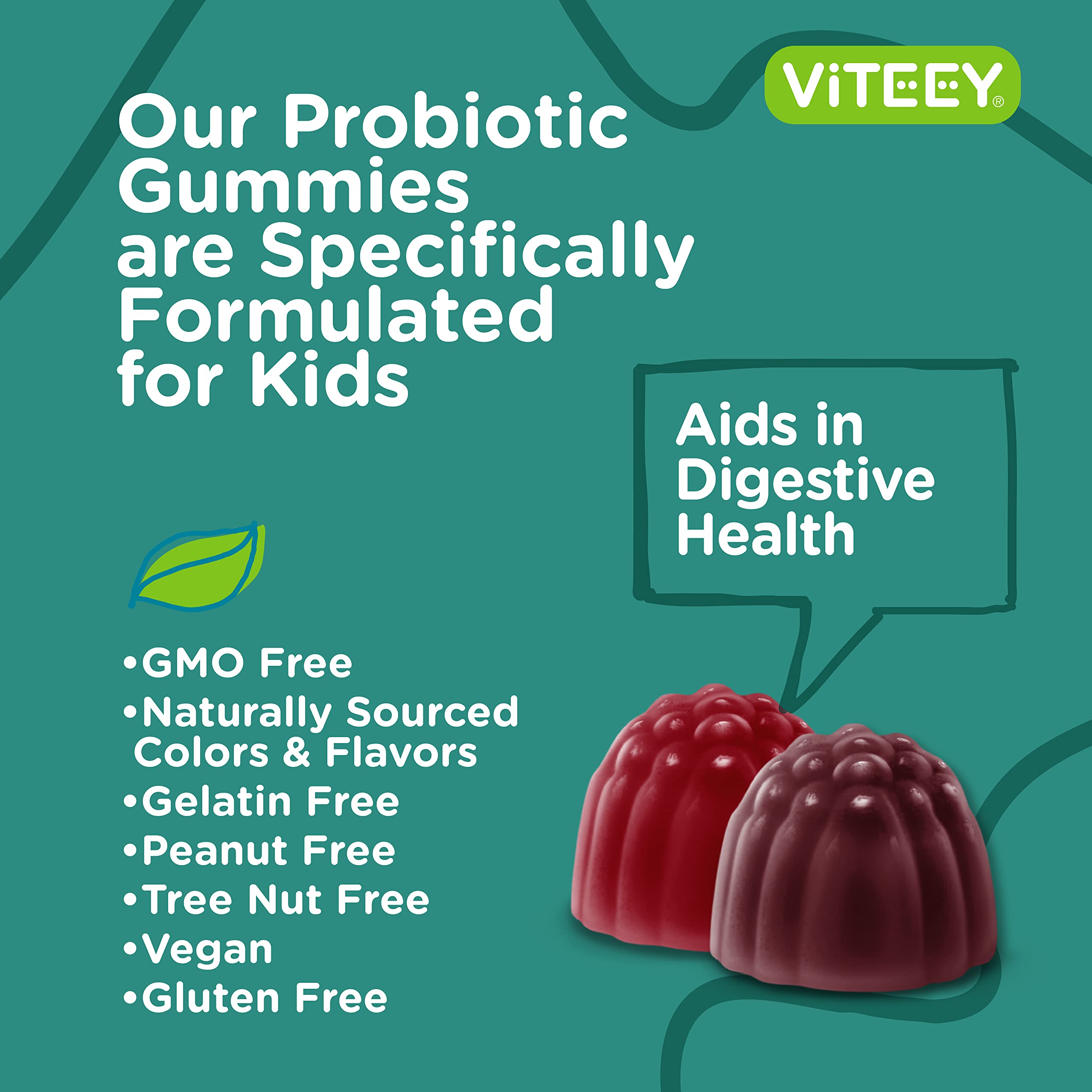 Vegan gelatin-free probiotic gummies for kids - kosher certified