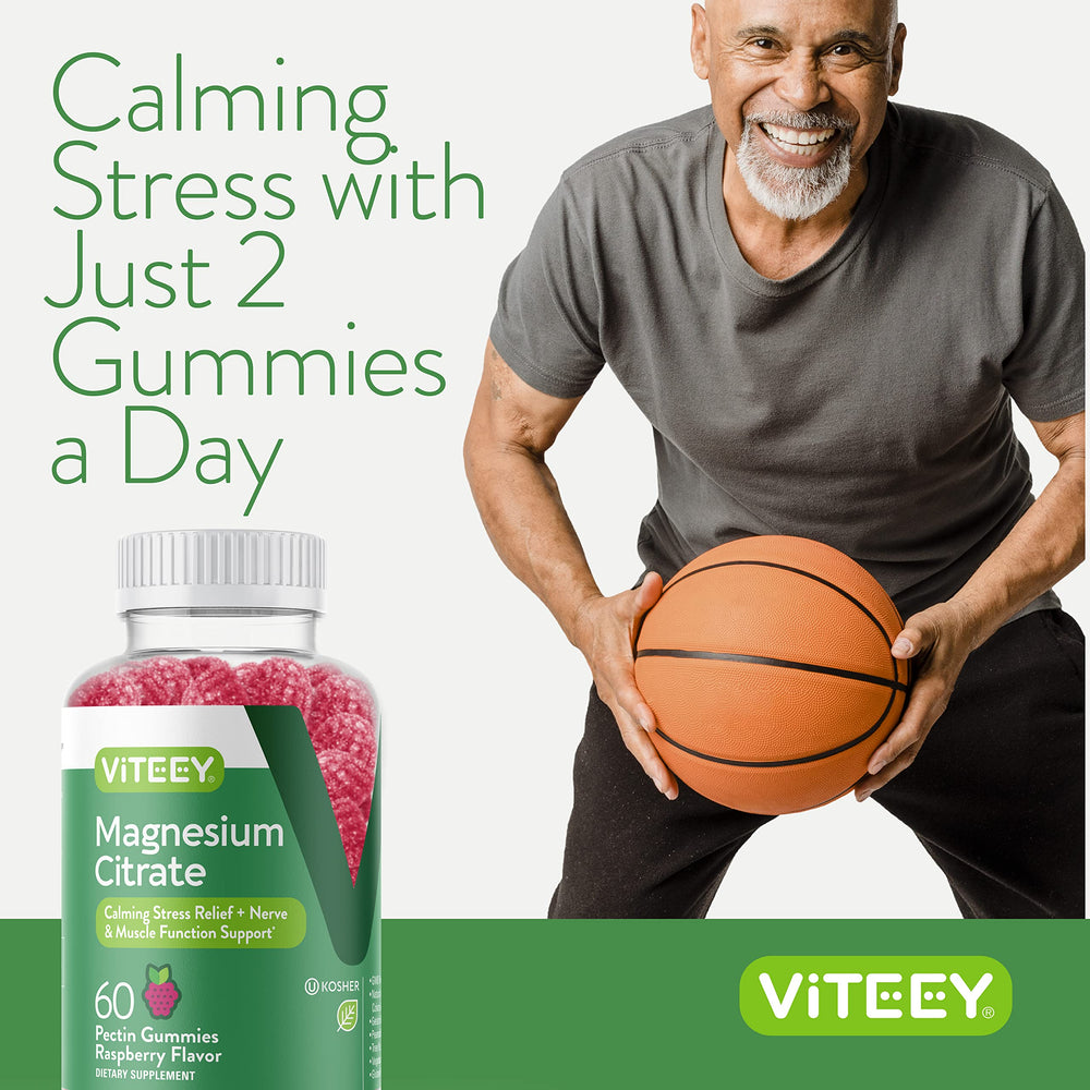 Nutrition facts panel on VITEEY Magnesium Gummies bottle