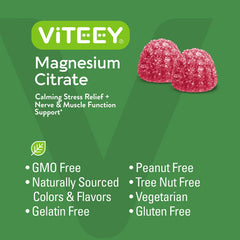 Two raspberry gummies with serving suggestion