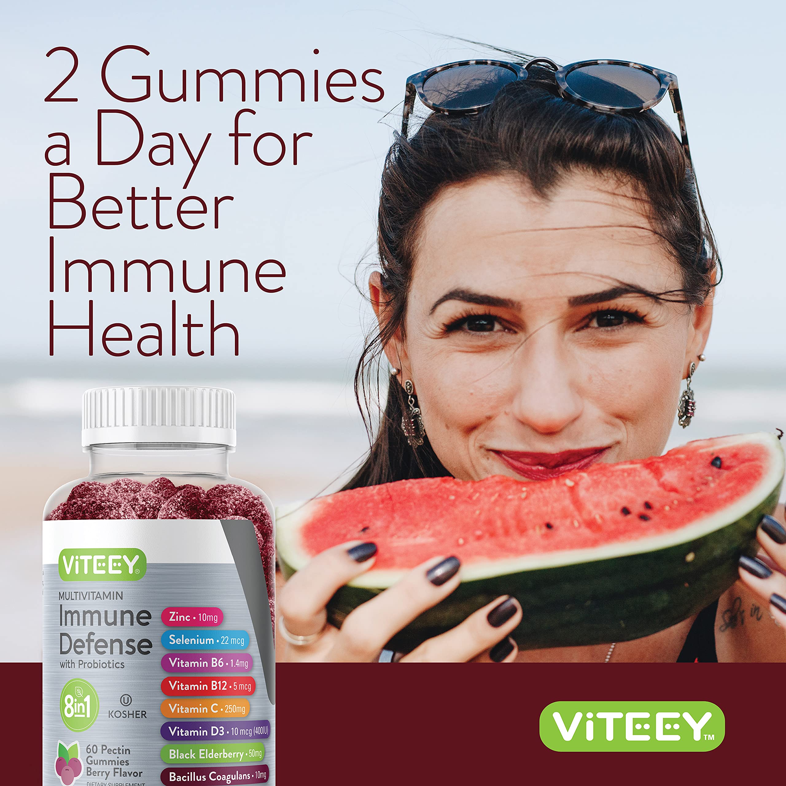 Adults and teens taking Viteey gummies for daily immune support