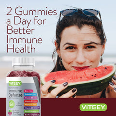 Adults and teens taking Viteey gummies for daily immune support