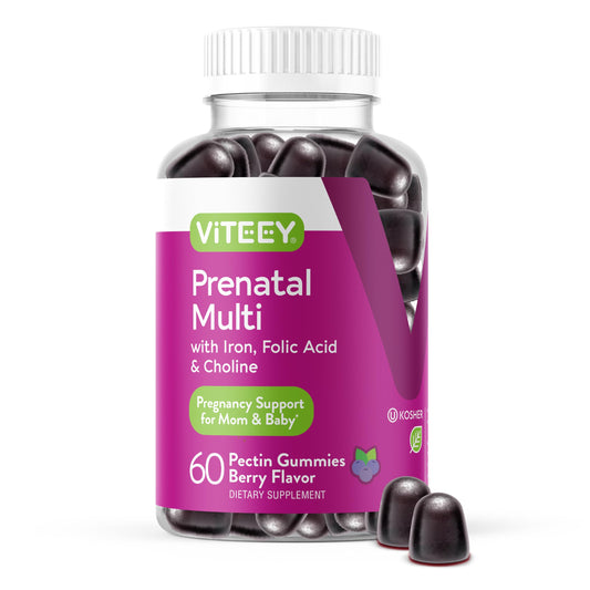 Viteey Prenatal Gummies bottle with 60 gummies