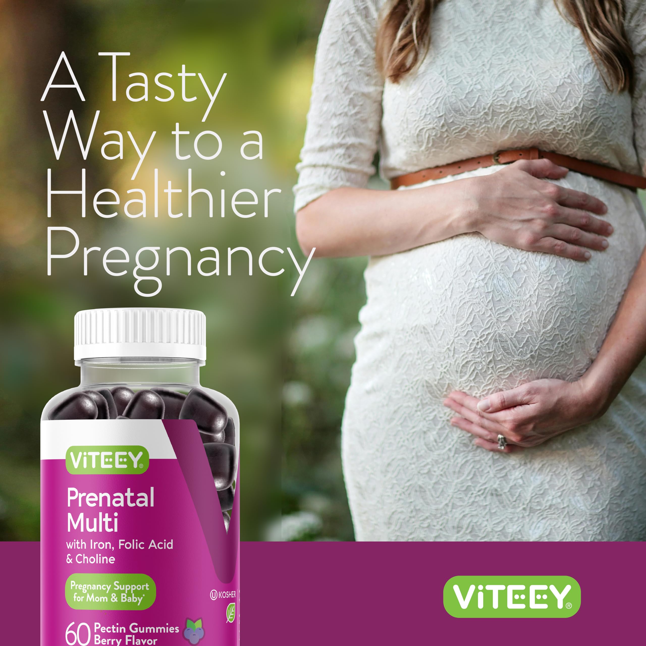 Product packaging display of Viteey Prenatal Gummies